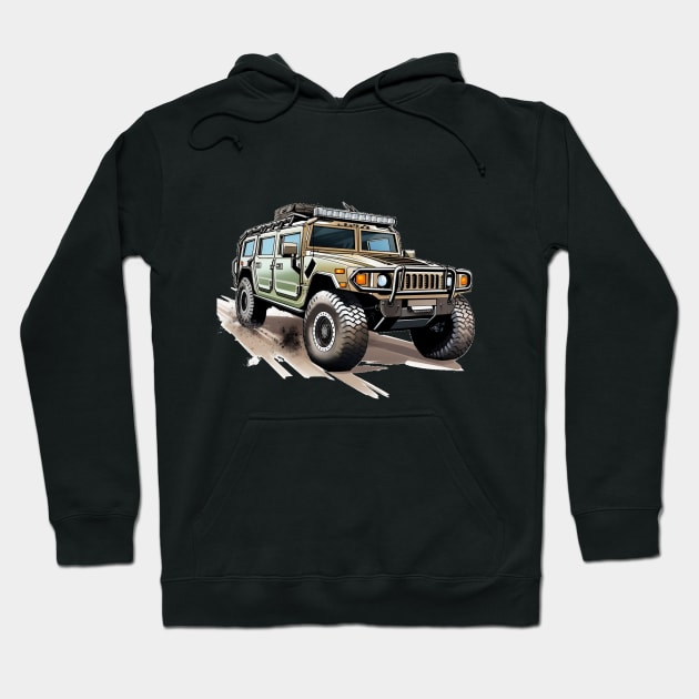 Hummer Off-road Brown Hoodie by SynchroDesign